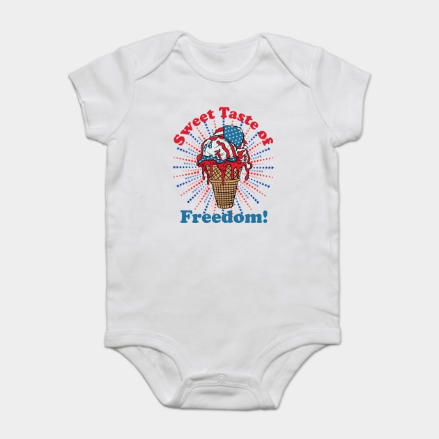 Patriotic Ice Cream Cone American Flag Independence Day Baby Bodysuit by creative